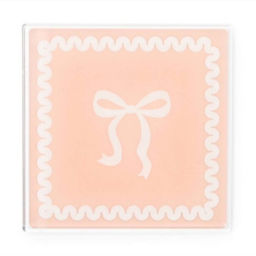 Target Pink and White Bow Design Coaster Set
